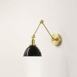 One-Light Articulating Swing Arm Wall Sconce with Dome Shade