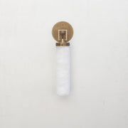 One-Light Brass and Alabaster Cylinder Sconce, Large