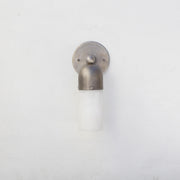 One-Light Brass Cap Wall Sconce with Frosted Glass Tube