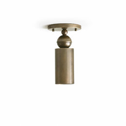 One-Light Brass Cylinder Ceiling Spotlight