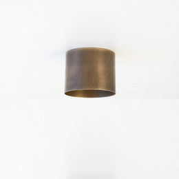 One-Light Brass Cylinder Flush Mount Ceiling Light
