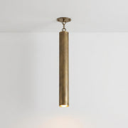 One-Light Brass Cylinder Pendant Light