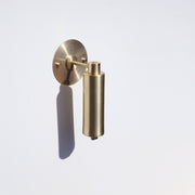 One-Light Brass Cylinder Wall Sconce with Exposed Bulb