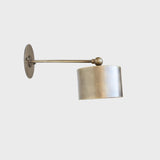 One-Light Brass Cylinder Wall Sconce with Extended Arm