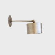 One-Light Brass Cylinder Wall Sconce with Extended Arm