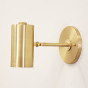 One-Light Brass Cylinder Wall Spotlight