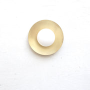 One-Light Brass Disc Flush Mount Ceiling Light with Opal Globe