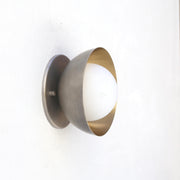 One-Light Brass Dome and Opal Globe Wall Sconce