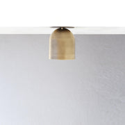 One-Light Brass Dome Flush Mount Ceiling Light
