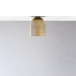One-Light Brass Dome Flush Mount Ceiling Light