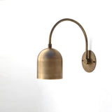 One-Light Brass Dome Gooseneck Wall Sconce