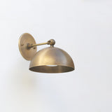 One-Light Brass Dome Shade Wall Sconce