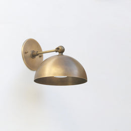 One-Light Brass Dome Shade Wall Sconce