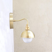 One-Light Brass Dome Shade Wall Sconce
