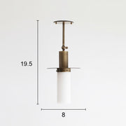 One-Light Brass Pendant with Alabaster Shade