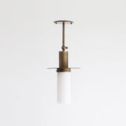 One-Light Brass Pendant with Alabaster Shade