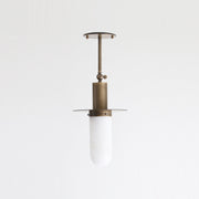One-Light Brass Pendant with Alabaster Shade