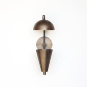One-Light Brass Sconce with Dome and Cone Shades