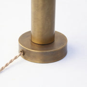 One-Light Brass Table Lamp with Tapered Linen Shade