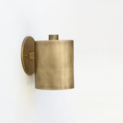 One-Light Brass Wall Sconce with Cylinder Shade