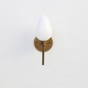 One-Light Brass Wall Sconce with Opal Tulip Shade