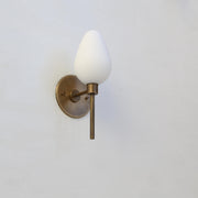 One-Light Brass Wall Sconce with Opal Tulip Shade