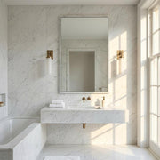One-Light Brass Wall Sconce with Tall Alabaster Cylinder Shade