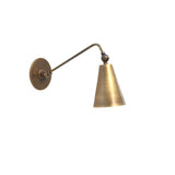 One-Light Brass Wall Sconce with Tapered Cone Shade