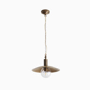 One-Light Chain-Hung Brass Dome Pendant with Clear Glass Shade