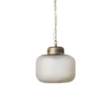 One-Light Chain Pendant with Ribbed Glass Drum Shade