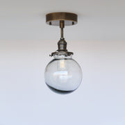 One-Light Clear Glass Globe Semi-Flush Mount Ceiling Light