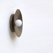 One-Light Concave Brass Disc Wall or Ceiling Light