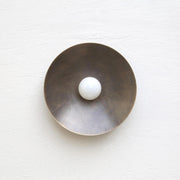 One-Light Concave Brass Disc Wall or Ceiling Light