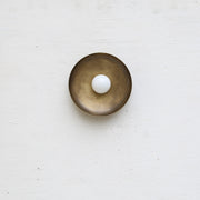 One-Light Concave Brass Disc Wall or Ceiling Light