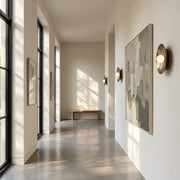 One-Light Concave Brass Disc Wall or Ceiling Light