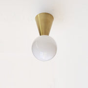 One-Light Cone and Globe Flush Mount Ceiling Light