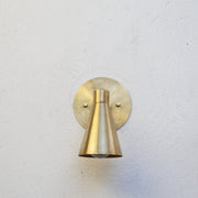 One-Light Cone Shade Wall Sconce in Solid Brass