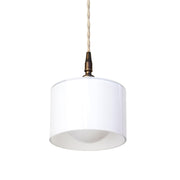 One-Light Cord Pendant with Opal Glass Drum Shade