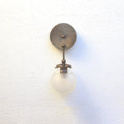 One-Light Cut and Etched Glass Globe Wall Sconce