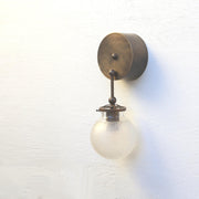 One-Light Cut and Etched Glass Globe Wall Sconce