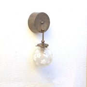 One-Light Cut and Etched Glass Globe Wall Sconce