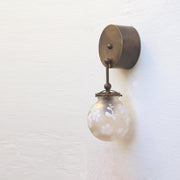 One-Light Cut and Etched Glass Globe Wall Sconce