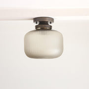 One-Light Cut Glass Flush Mount Ceiling Light