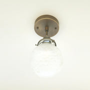 One-Light Cut Glass Globe Semi-Flush Mount Ceiling Light