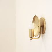 One-Light Dished Brass Reflector Wall Sconce