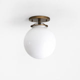 One-Light Eight-Inch Opal Globe Flush Mount Ceiling Light