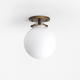 One-Light Eight-Inch Opal Globe Flush Mount Ceiling Light