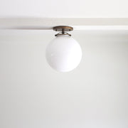 One-Light Eight-Inch Opal Globe Flush Mount Ceiling Light