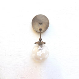 One-Light Etched Floral Glass Globe Wall Sconce