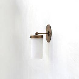 One-Light Flat-Top Opal Glass Cylinder Wall Sconce